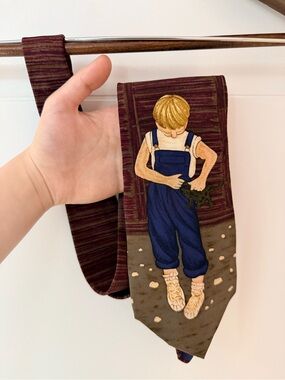 100% Silk crepe Save The Children Tie Boy and Frog Design Kids Men’s Women’s